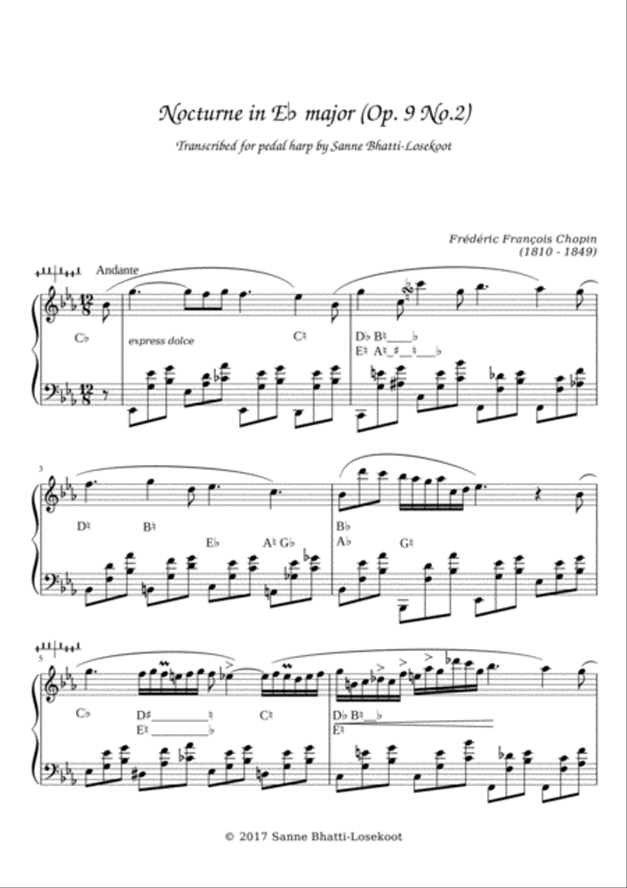 Nocturne in E flat major Nocturne in E flat major Harp scores gallery preview page 3