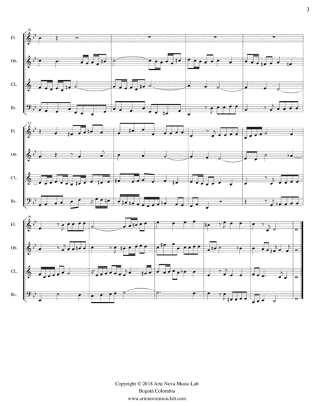 Fugue No. 18 in G minor BWV 863 - Woodwinds Quartet image number null