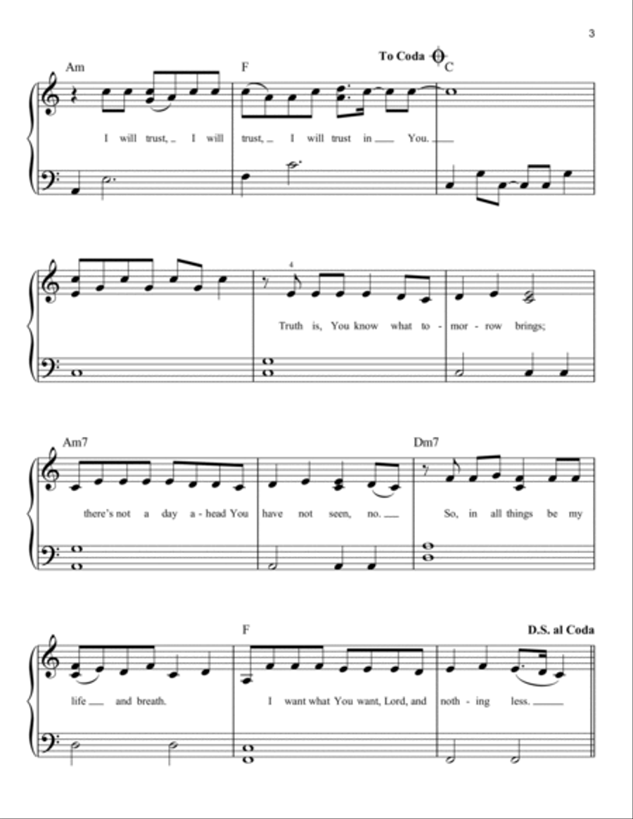 Trust In You Easy Piano scores gallery preview page 3