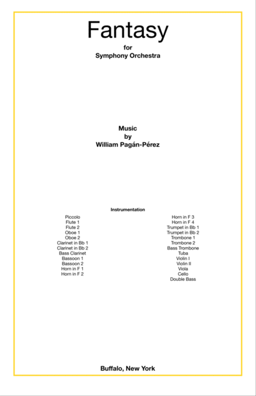 Fantasy for Orchestra Full Orchestra scores gallery preview page 1