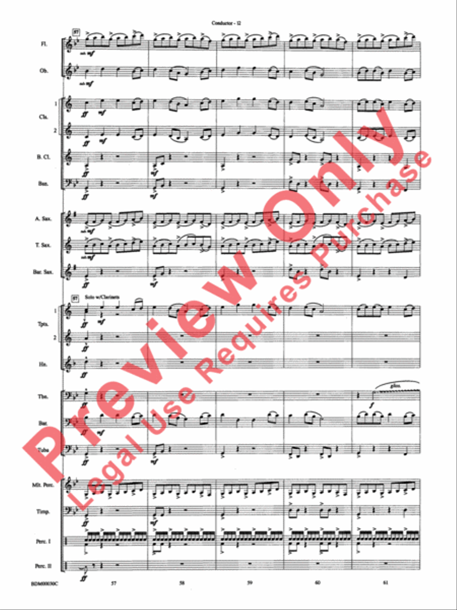 The Great Locomotive Chase Concert Band scores gallery preview page 18