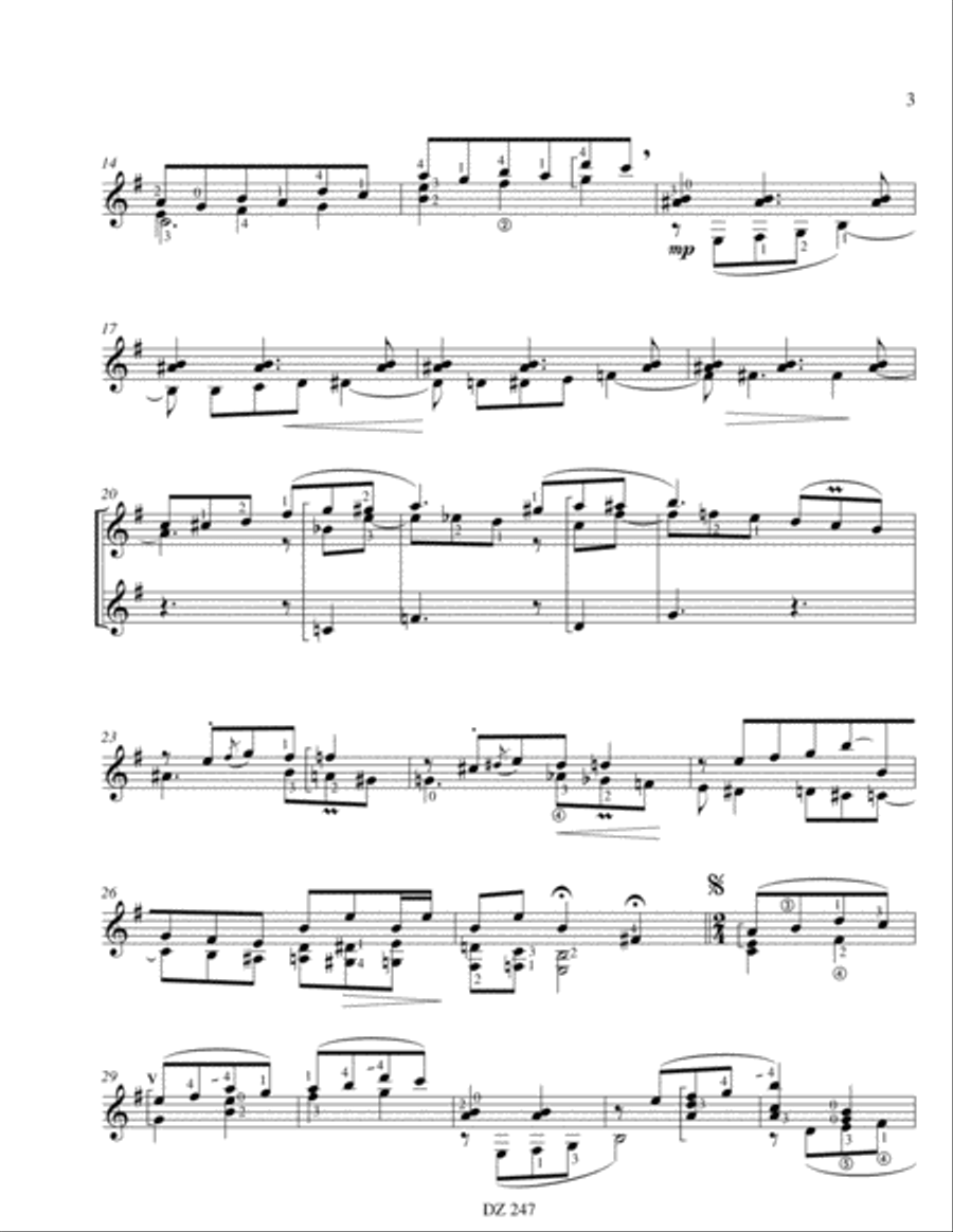 Trois préludes Classical Guitar scores gallery preview page 3