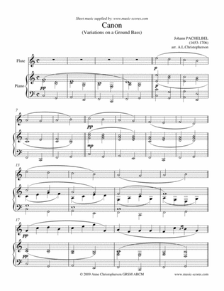 Pachelbel's Canon - Flute and Piano - C ma