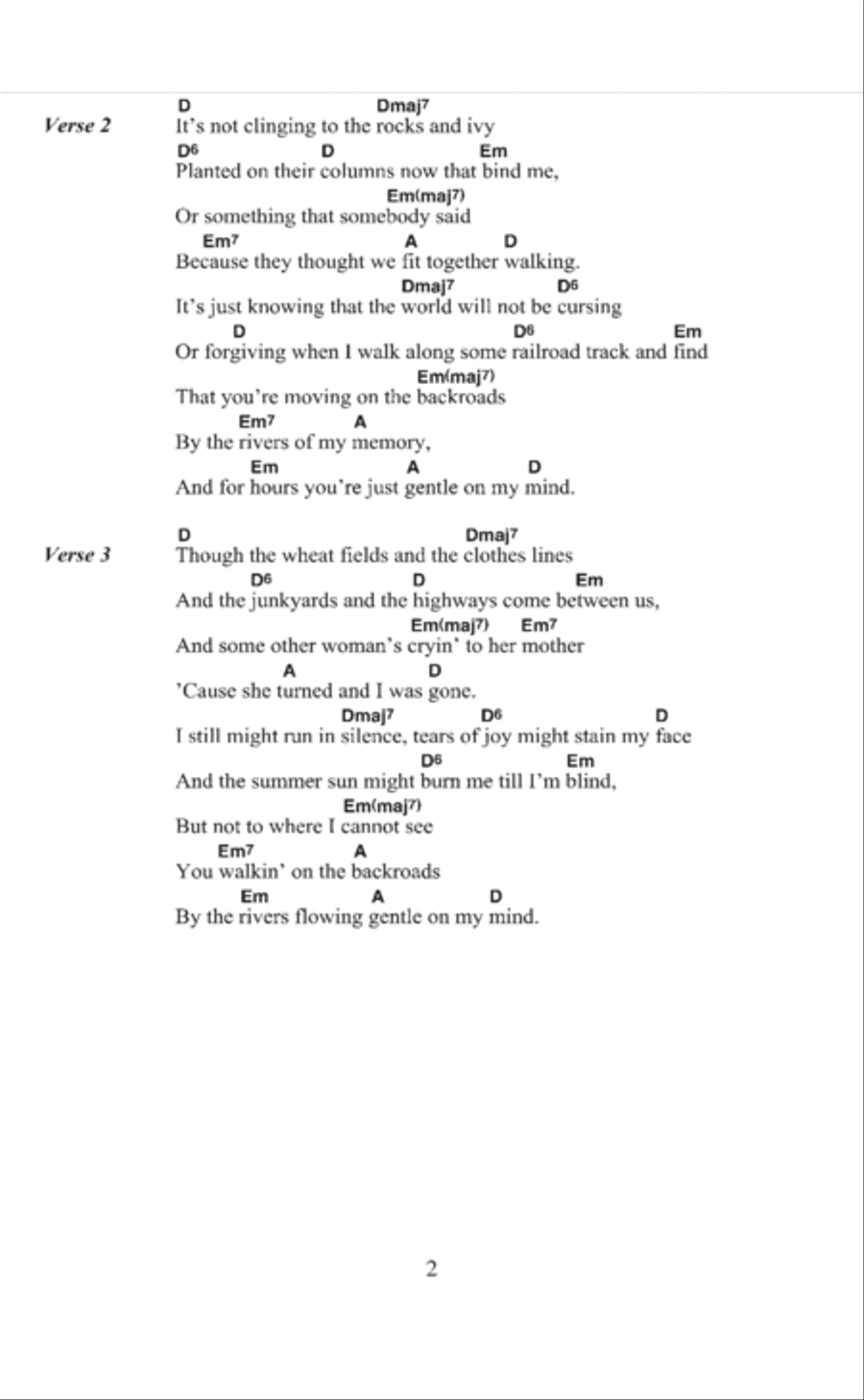 Gentle On My Mind Electric Guitar scores gallery preview page 2