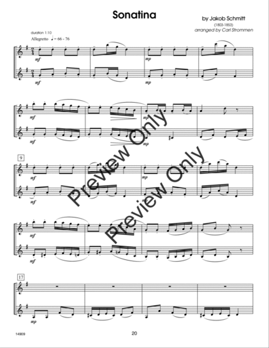 30 Melodious Duets- Clarinet Woodwind Duet scores gallery preview page 20