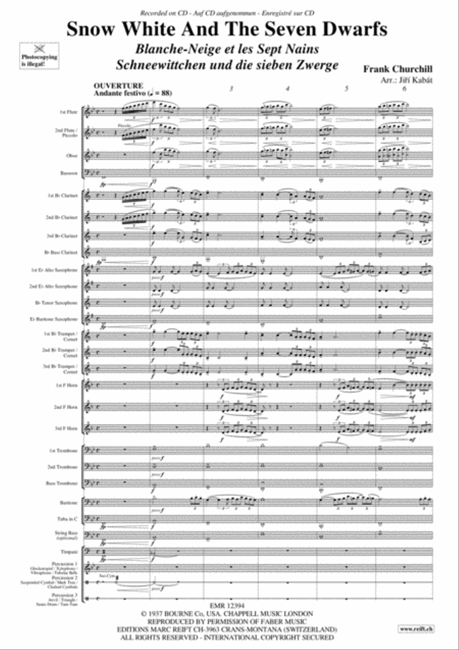 Snow White And The Seven Dwarfs Concert Band scores gallery preview page 3