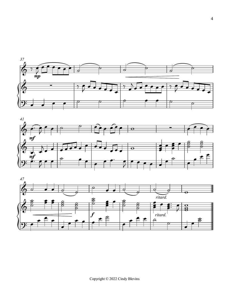 Holy, Holy, Holy! Lord God Almighty, Piano and Tin Whistle (D) Piano scores gallery preview page 6