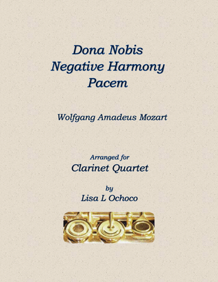 Book cover for Dona Nobis Negative Harmony Pacem for Clarinet Quartet
