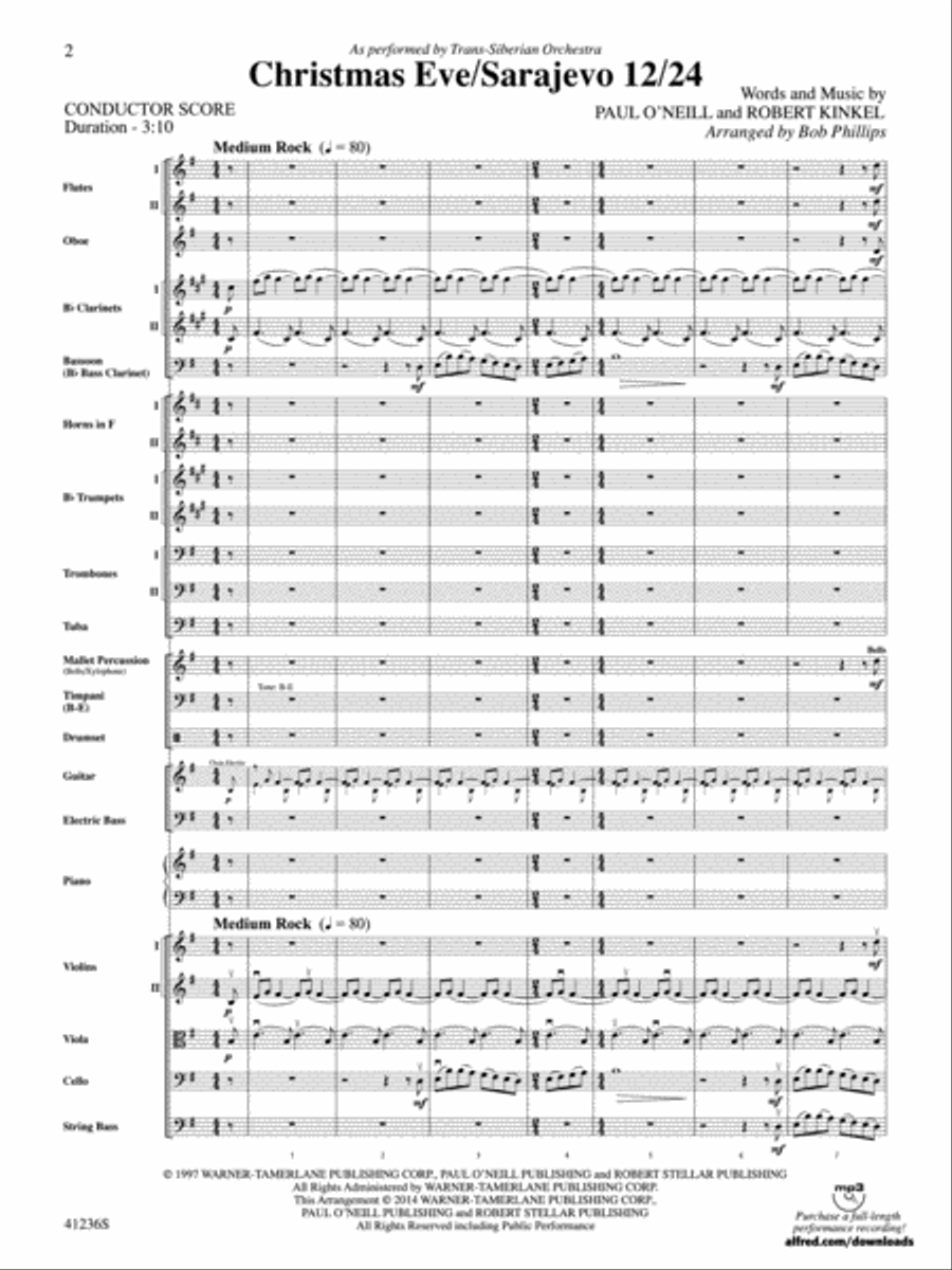 Christmas Eve/Sarajevo 12/24: Score Full Orchestra scores gallery preview page 2