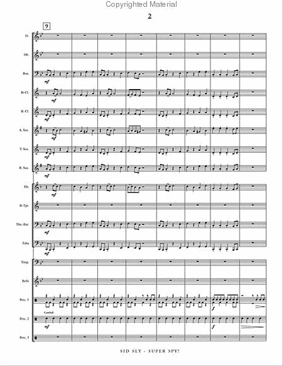Sid Sly - Super Spy! Sid Sly - Super Spy! Concert Band scores gallery preview page 3