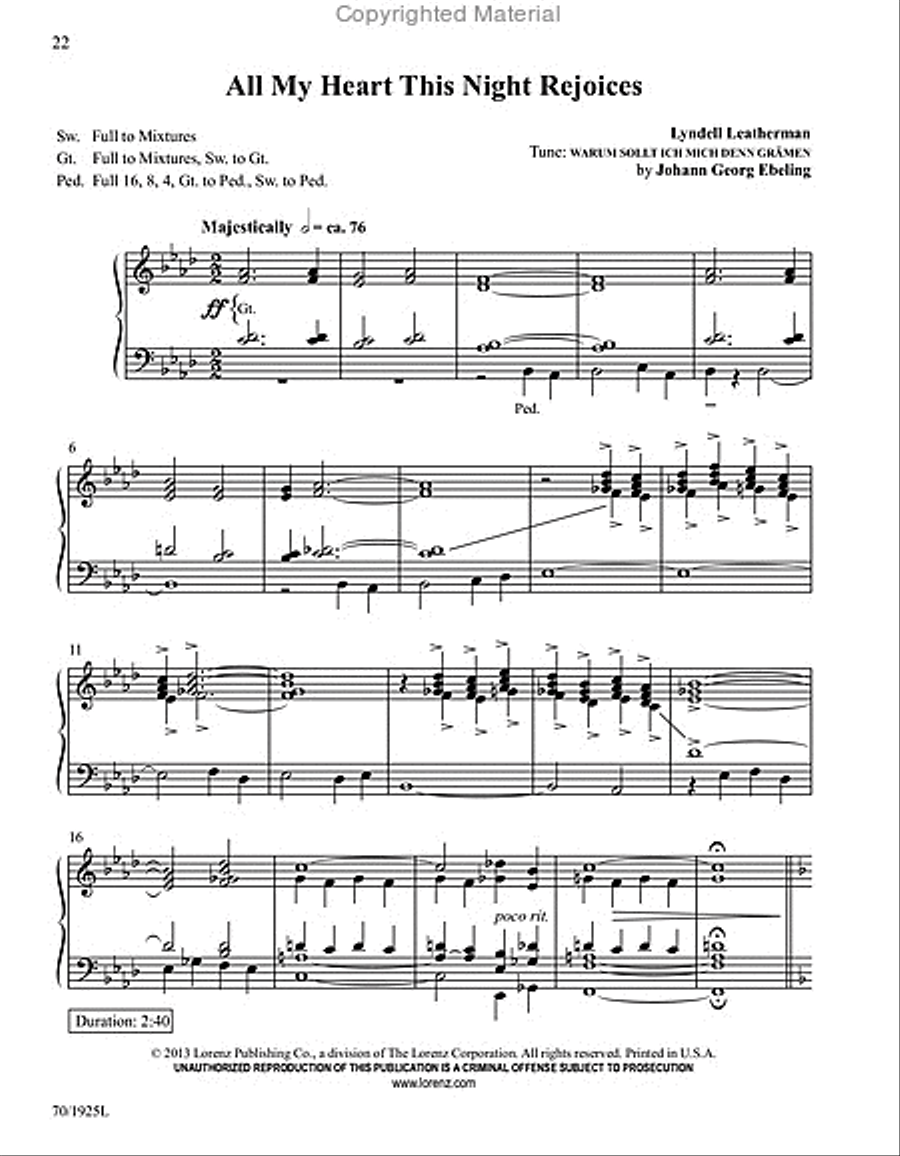 See Amid the Winter's Snow Organ Solo scores gallery preview page 13