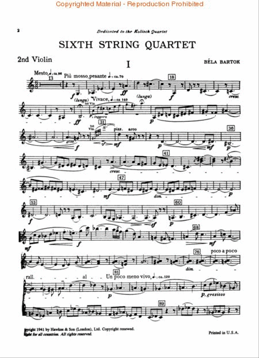 String Quartet No. 6 (1939) String Quartet scores gallery preview page 3
