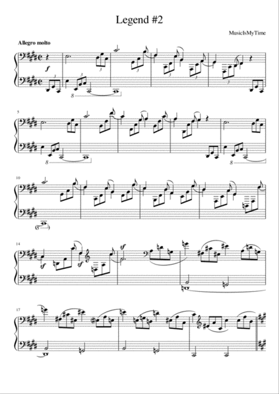 Legend №2 Piano Solo scores gallery preview page 1