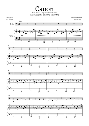 "Canon" by Pachelbel - EASY version for TUBA SOLO with PIANO