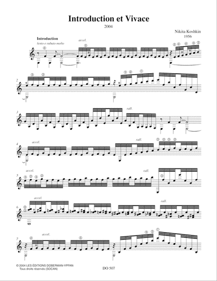 Introduction et Vivace Classical Guitar scores gallery preview page 3