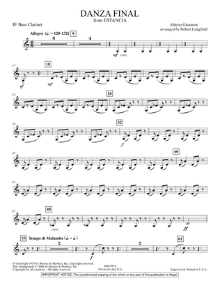 Danza Final (from "Estancia") - Bb Bass Clarinet