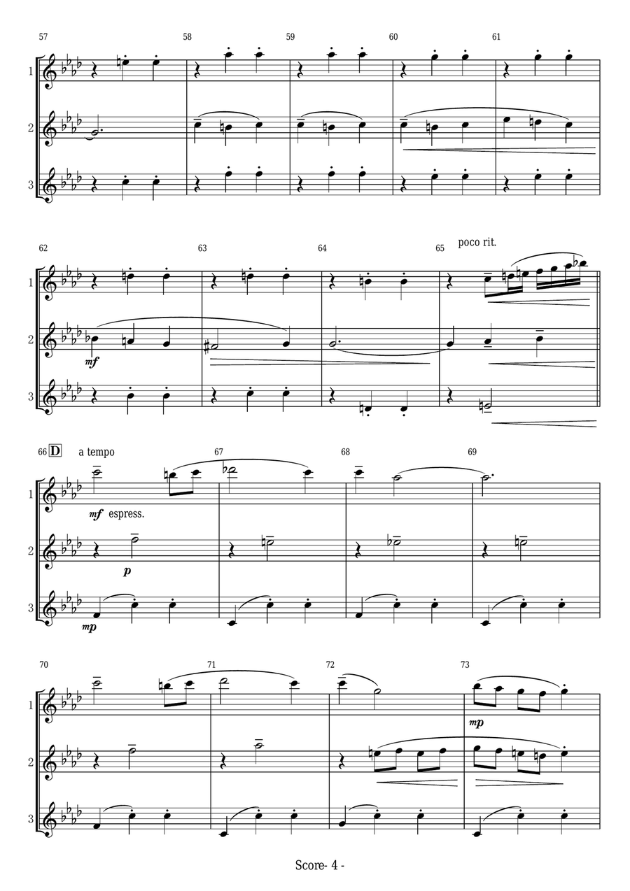 The Godfather Waltz Woodwind Trio scores gallery preview page 4