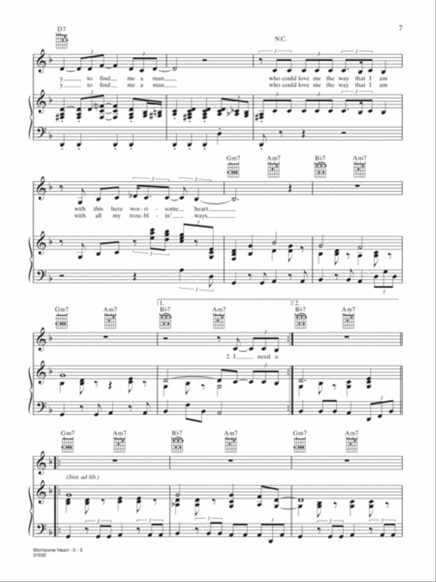 Worrisome Heart Worrisome Heart Piano, Vocal, Guitar scores gallery preview page 3