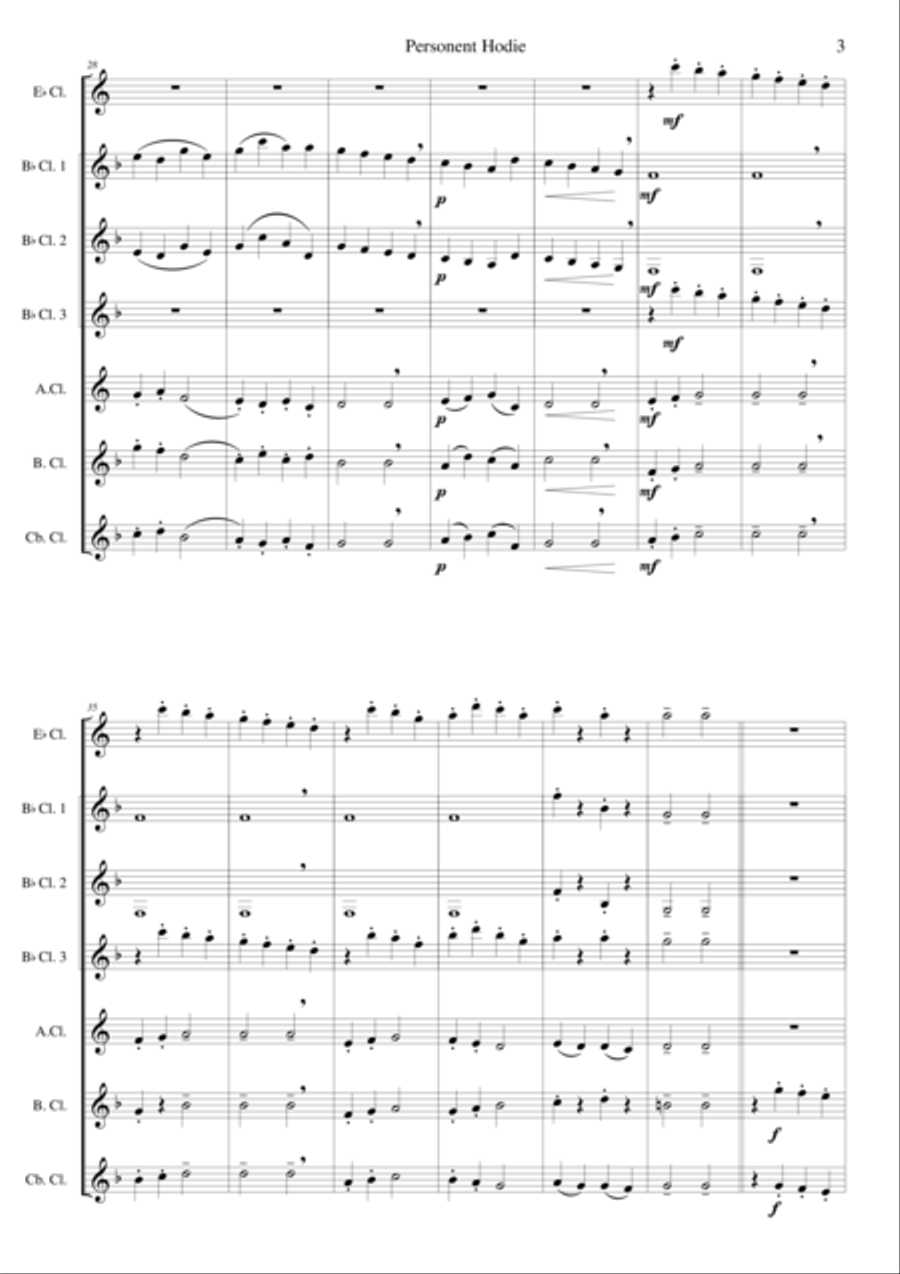 Personent hodie for clarinet choir Chamber Orchestra scores gallery preview page 3