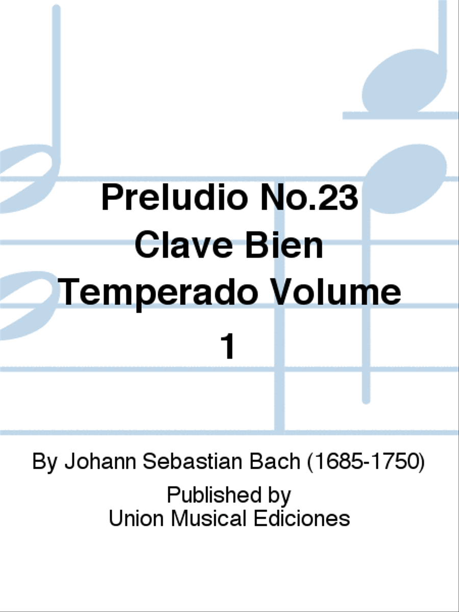 Preludio No.23 Clave Bien Temperado Volume 1 Acoustic Guitar scores gallery preview page 1