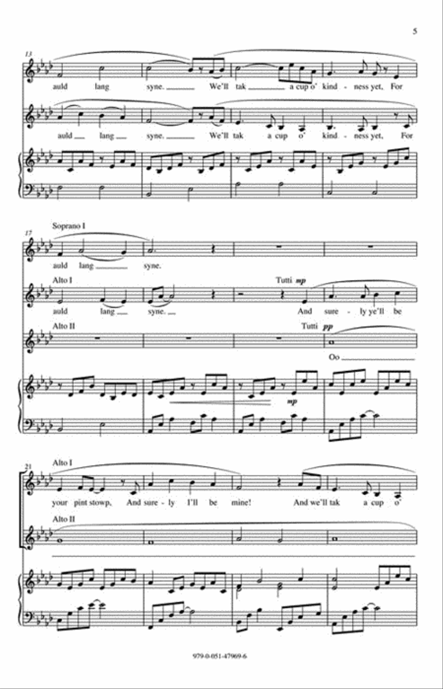 Auld Lang Syne SSAA scores gallery preview page 3