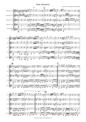 Rule, Britannia for Clarinet Quintet