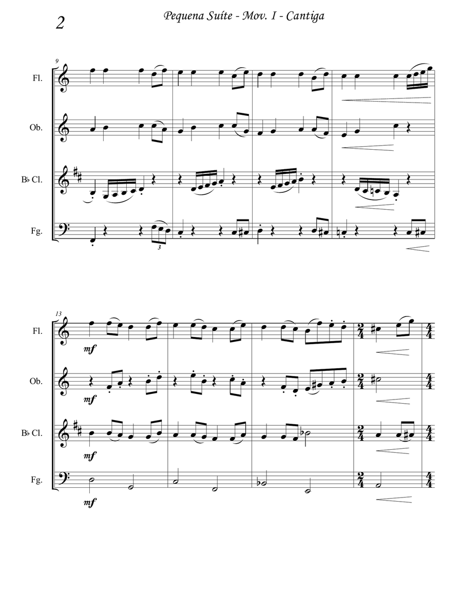 Small Suite for Woodwinds Woodwind Quartet scores gallery preview page 3