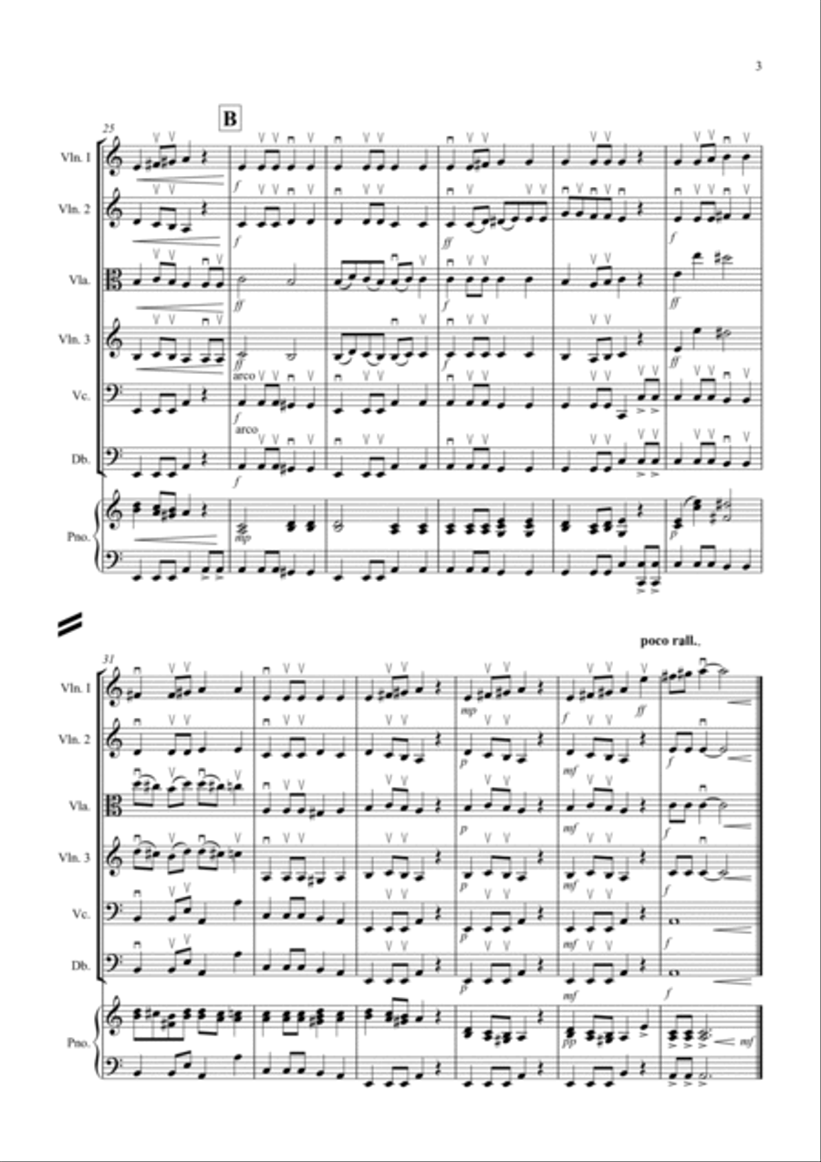 Beethoven Symphony No.7 (slow movement) for String Orchestra String Orchestra scores gallery preview page 3