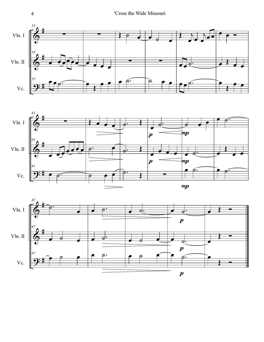 Cross the Wide Missouri String Trio scores gallery preview page 4