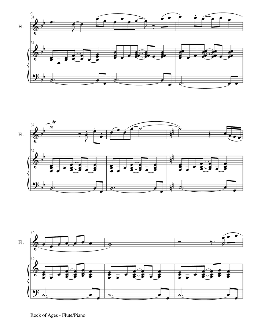 ROCK OF AGES (Flute/Piano and Flute Part) Flute scores gallery preview page 4