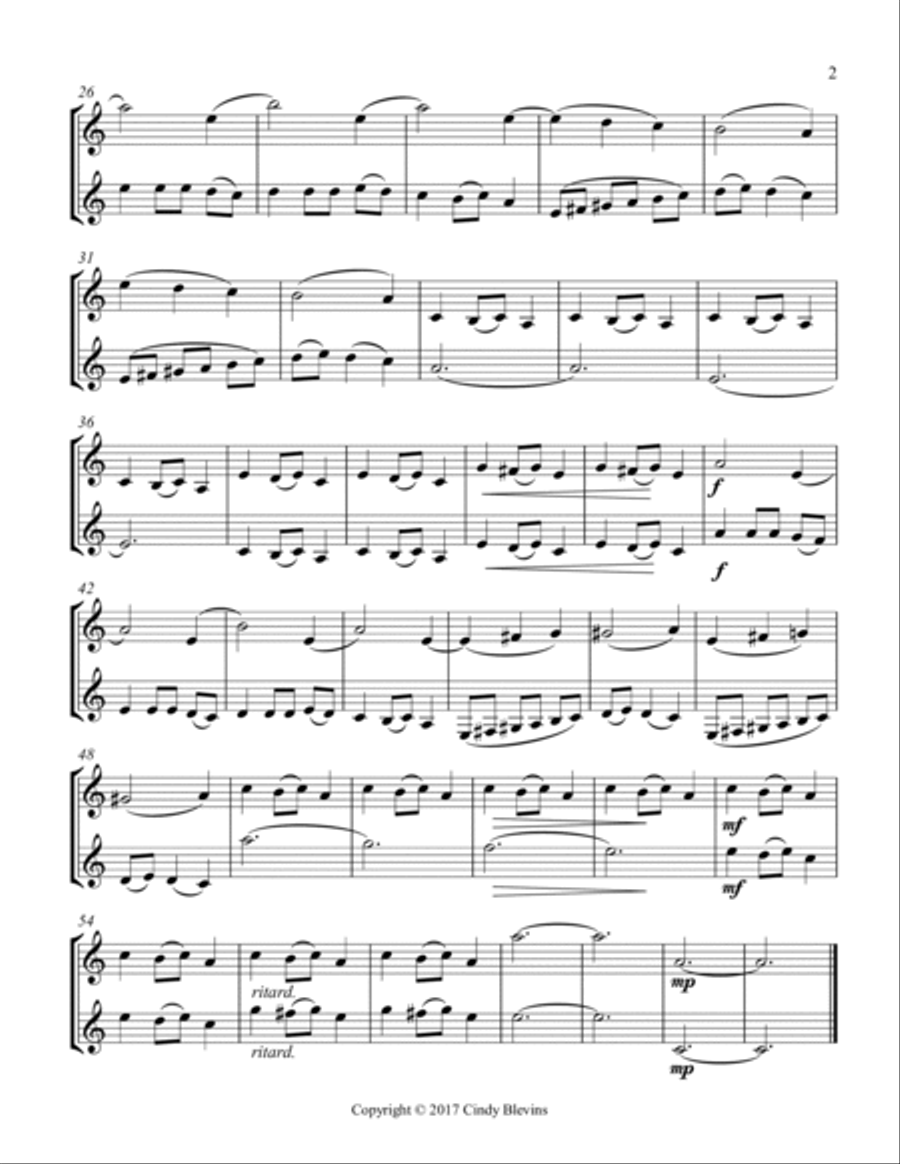 Carol of the Bells, for Clarinet Duet Clarinet Duet scores gallery preview page 3
