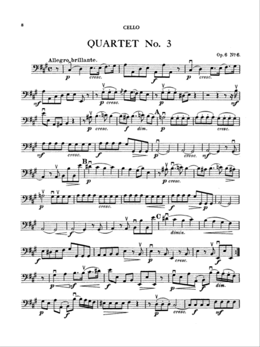 Boccherini: Nine Selected String Quartets String Quartet scores gallery preview page 1