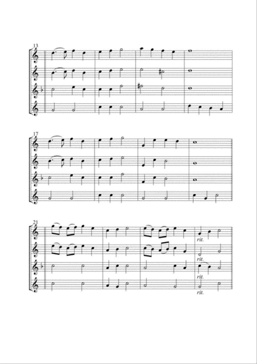 Fröhliche Weihnacht überall für Saxophon Quartett Saxophone Quartet scores gallery preview page 3