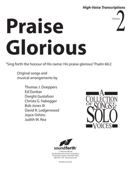 Praise Glorious, Vol. 2 - High Voice