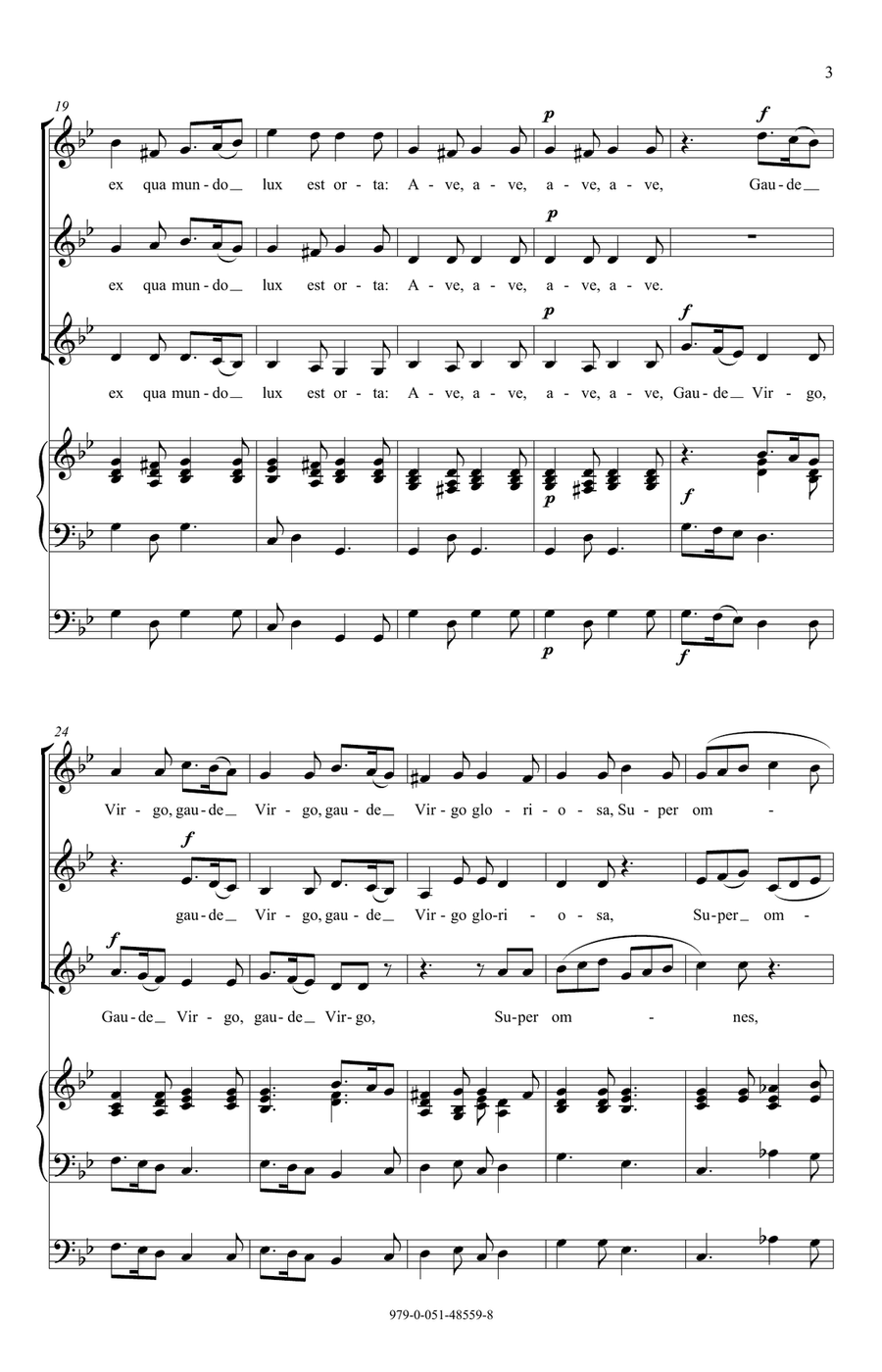 Ave Regina Caelorum (arr. Meredith Y. Bowen) SSA scores gallery preview page 3