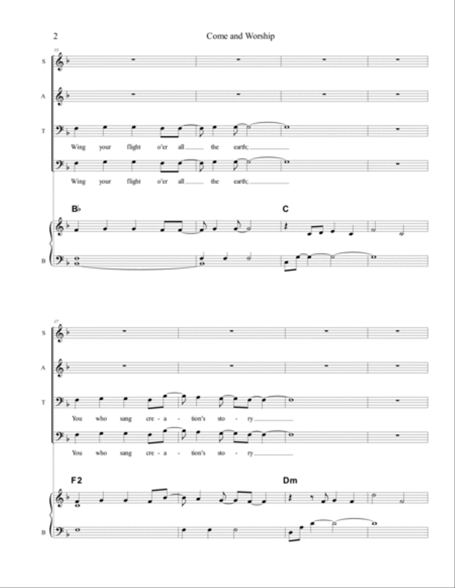 Angels From the Realms of Glory (Come and Worship) 4-Part scores gallery preview page 2
