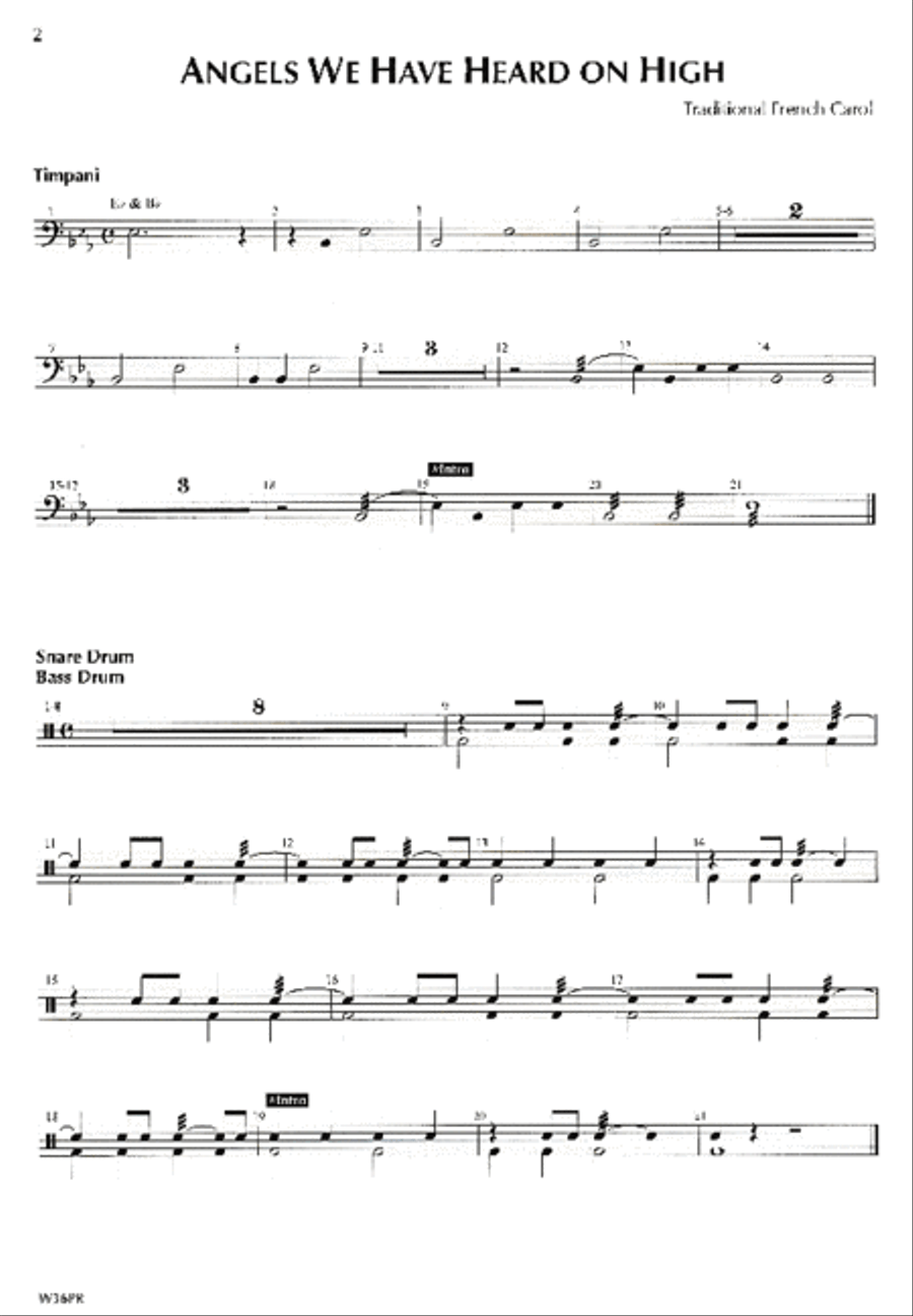 Classic Christmas Carols For Band - Drums/Timpani/Auxiliary Percussion Drums scores gallery preview page 2