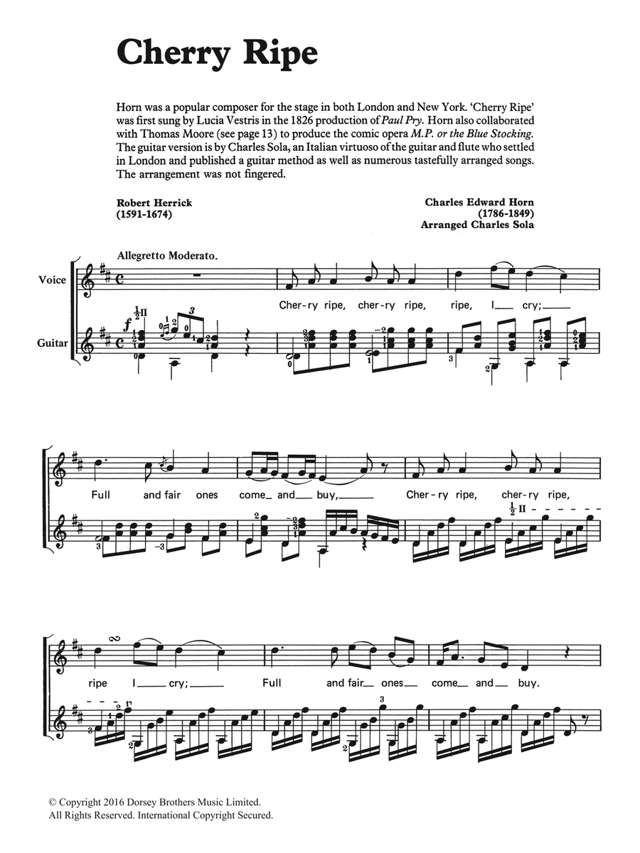 Cherry Ripe Cherry Ripe Piano, Vocal, Guitar scores gallery preview page 1