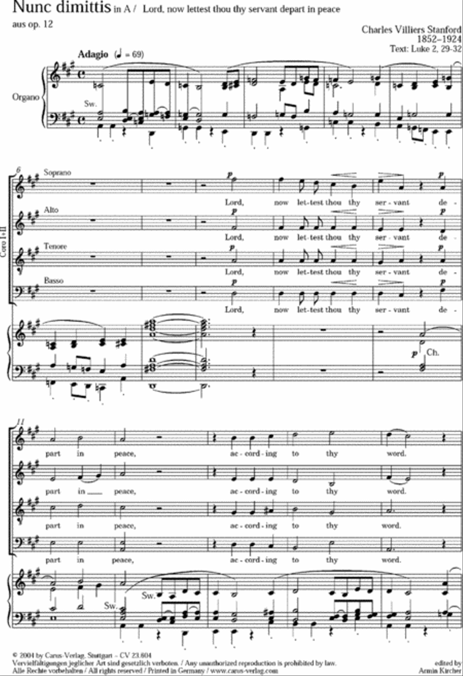 Nunc dimittis in A 4-Part scores gallery preview page 1