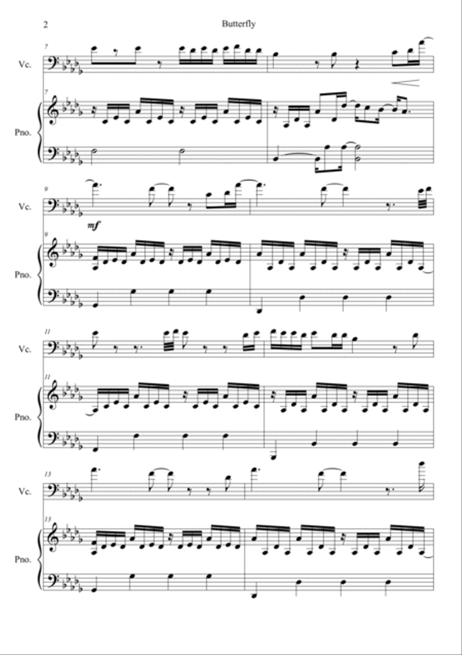 Butterfly Piano scores gallery preview page 2