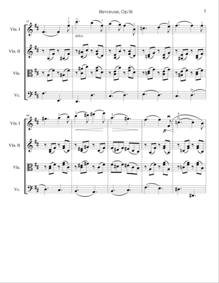 Fauré: Berceuse, Op.16 - String Trio, or 2 Violins and Cello String Trio scores gallery preview page 6