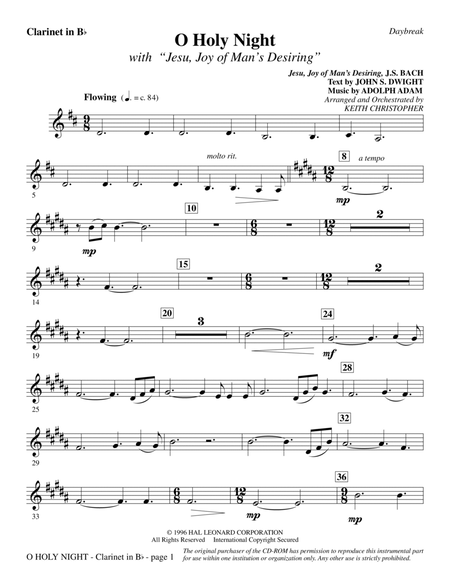 O Holy Night (with "Jesu, Joy of Man's Desiring") - Bb Clarinet