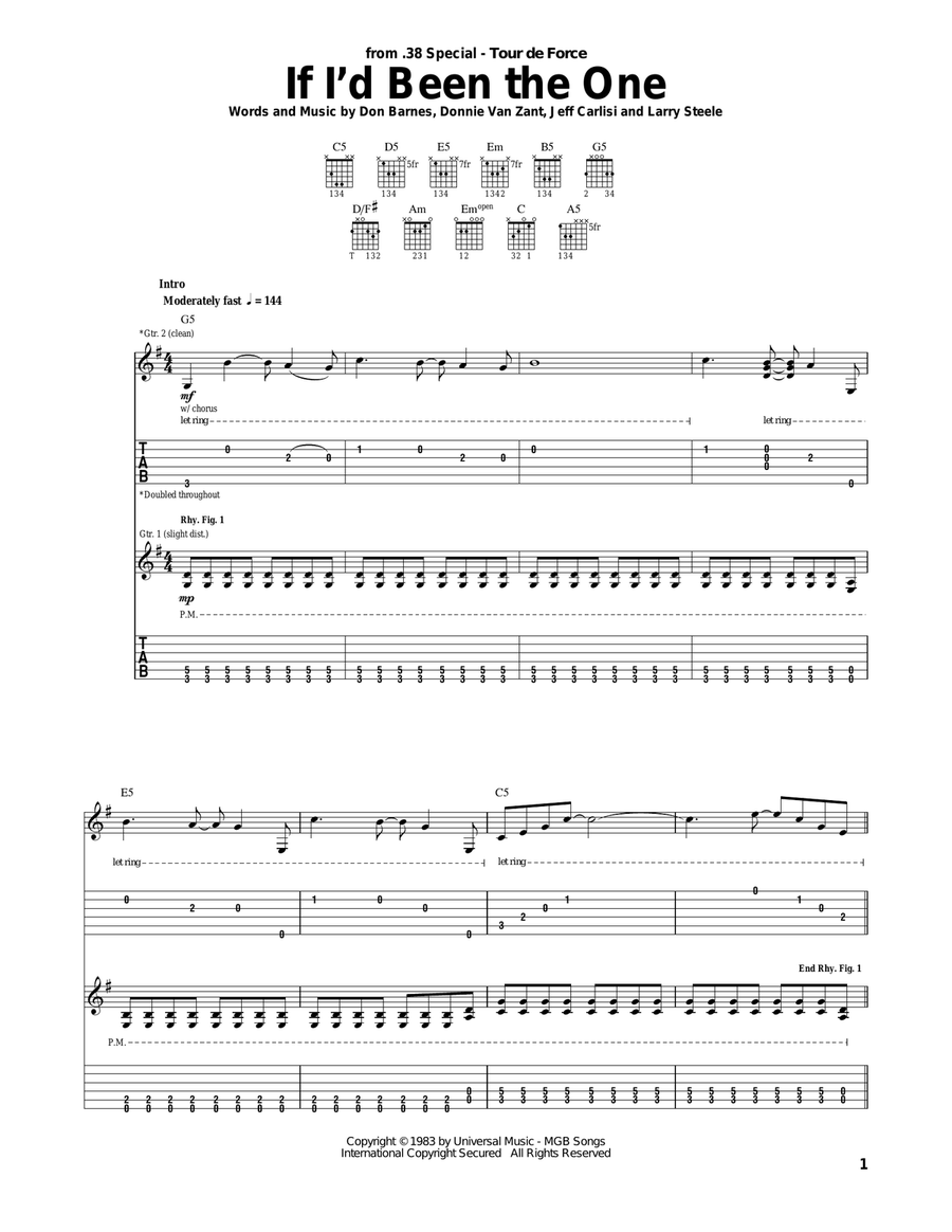 If I'd Been The One Acoustic Guitar scores gallery preview page 1