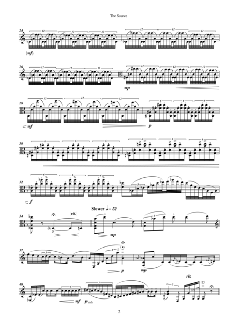 The Source, for viola solo Viola Solo scores gallery preview page 2