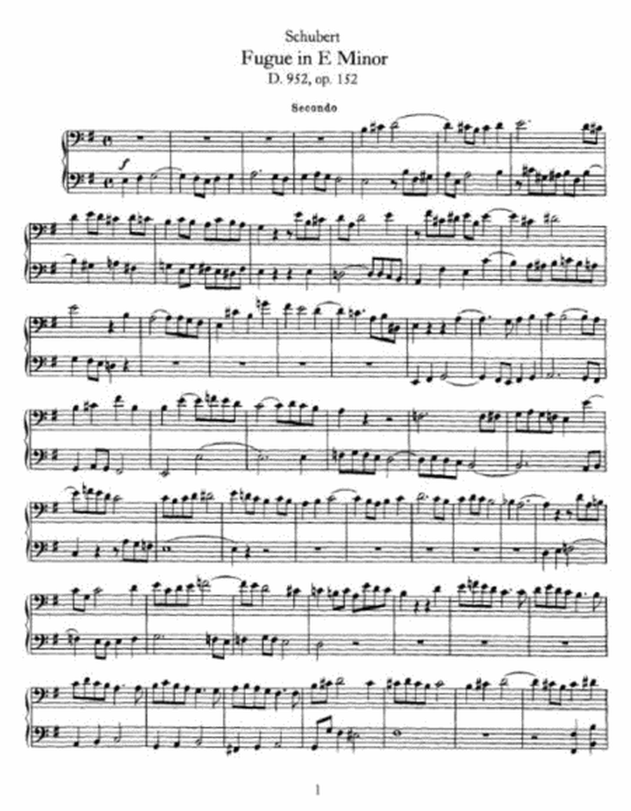 Schubert - Fugue in E Minor D. 952, op. 152