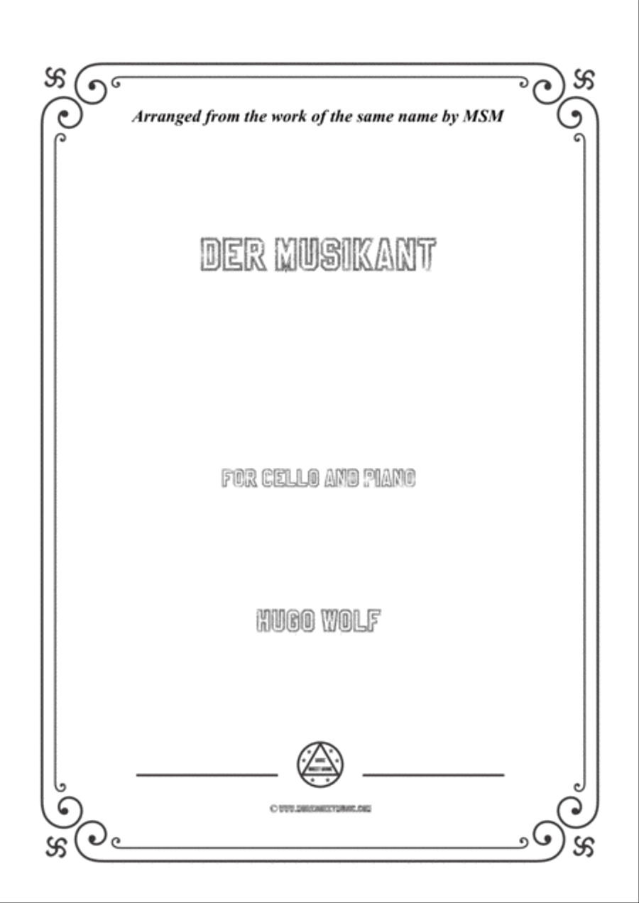 Wolf-Der Musikant, for Cello and Piano Piano scores gallery preview page 1