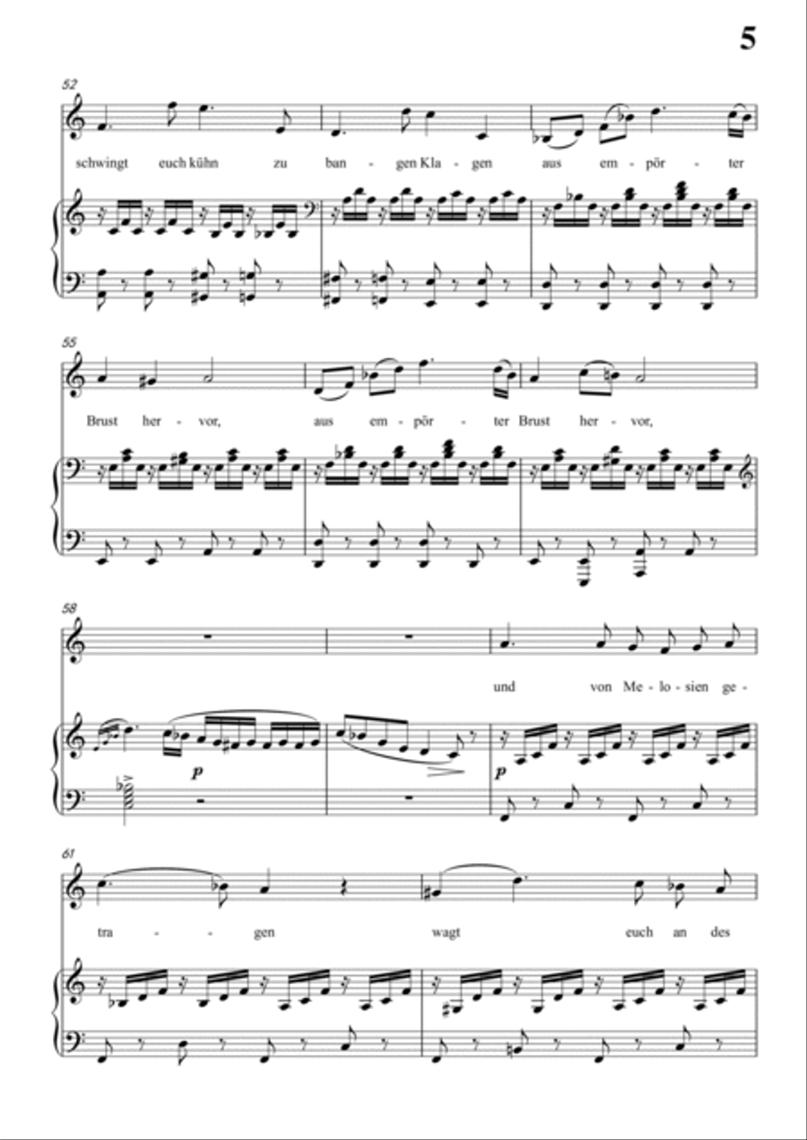 Schubert-Epistel(Herrn Joseph Spaun) in d minor,D.749,for Vocal and Piano Voice scores gallery preview page 6