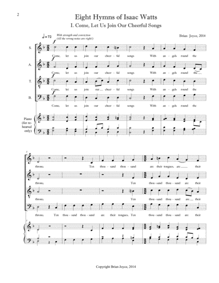 Eight Hymns of Isaac Watts