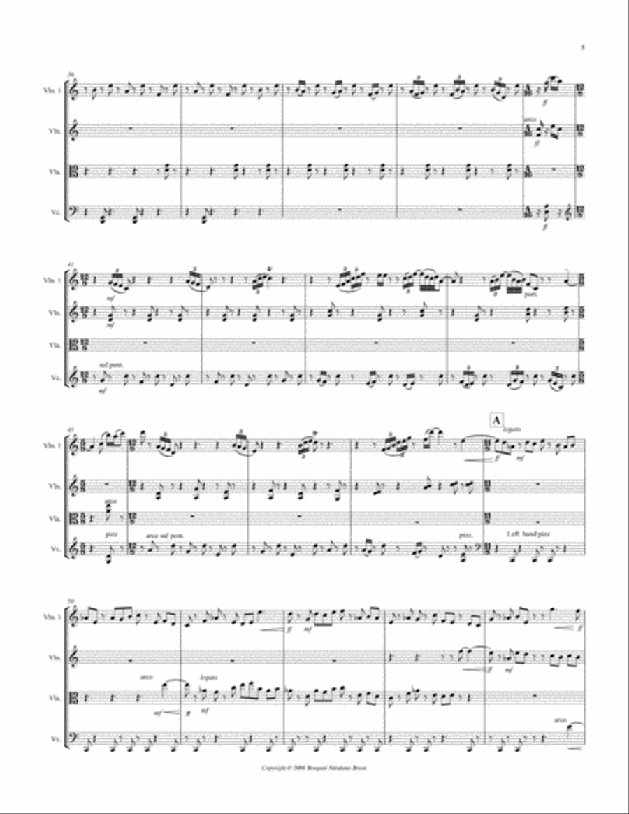 Apologia at Umzimvubu (String quartet) String Quartet scores gallery preview page 5