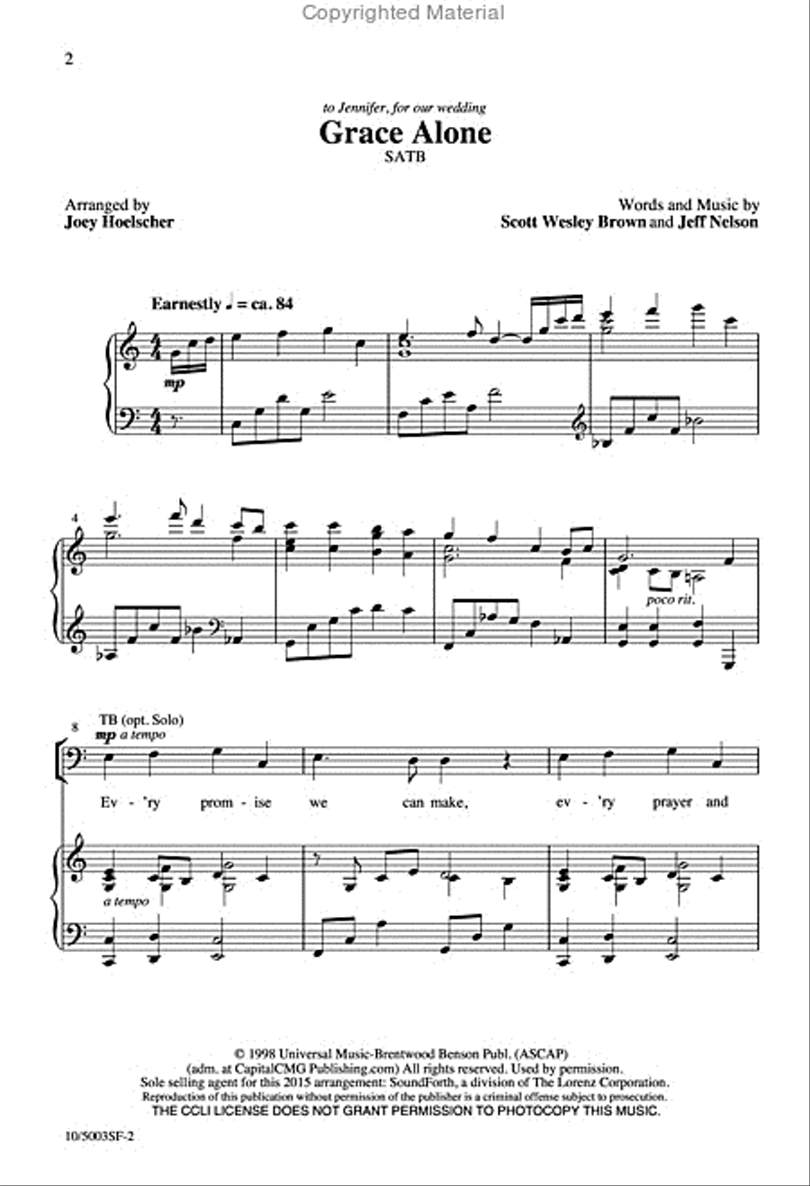 Grace Alone 4-Part scores gallery preview page 2